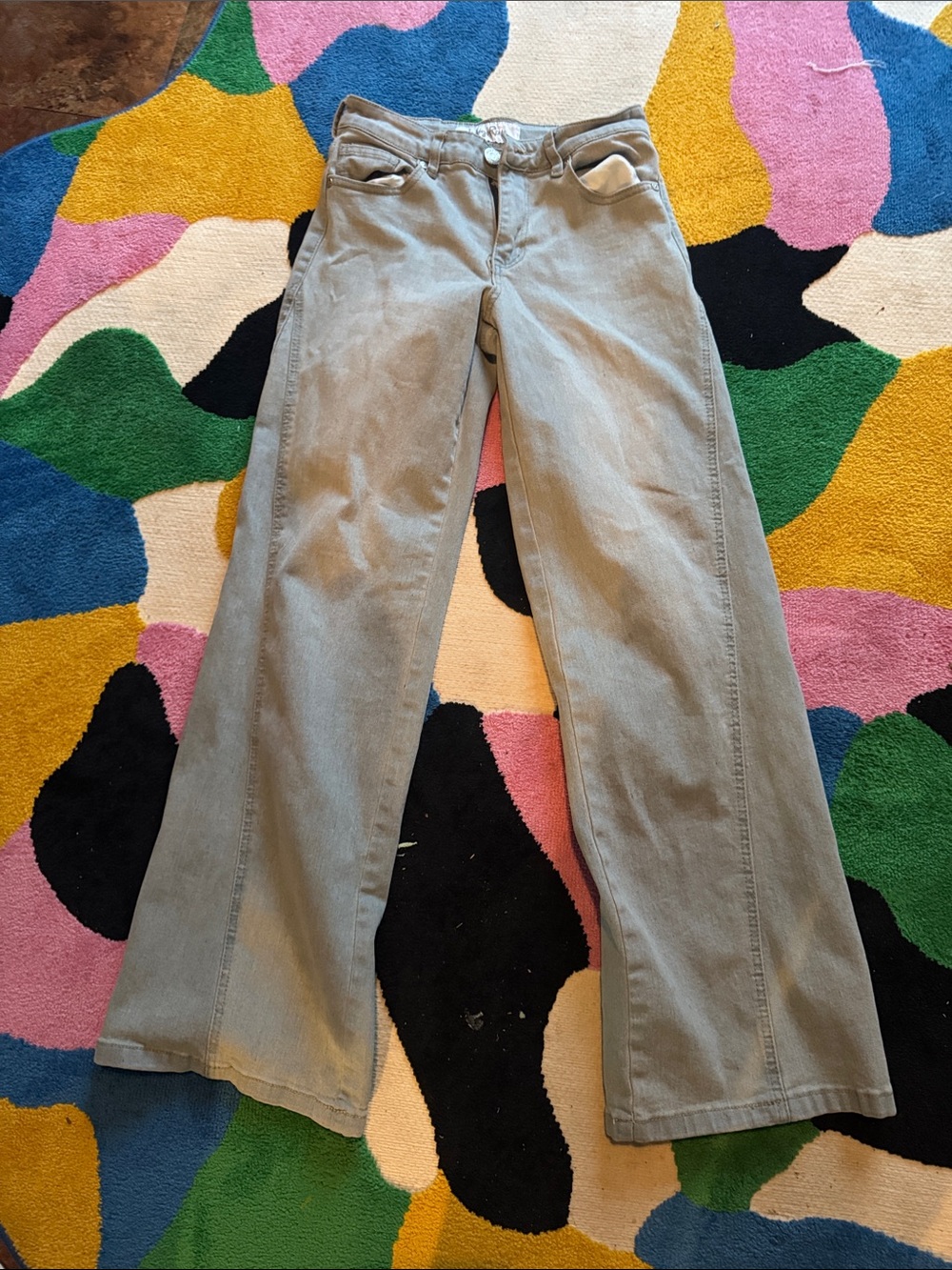 Indigo Rein Wide Leg Jeans in Light Gray
